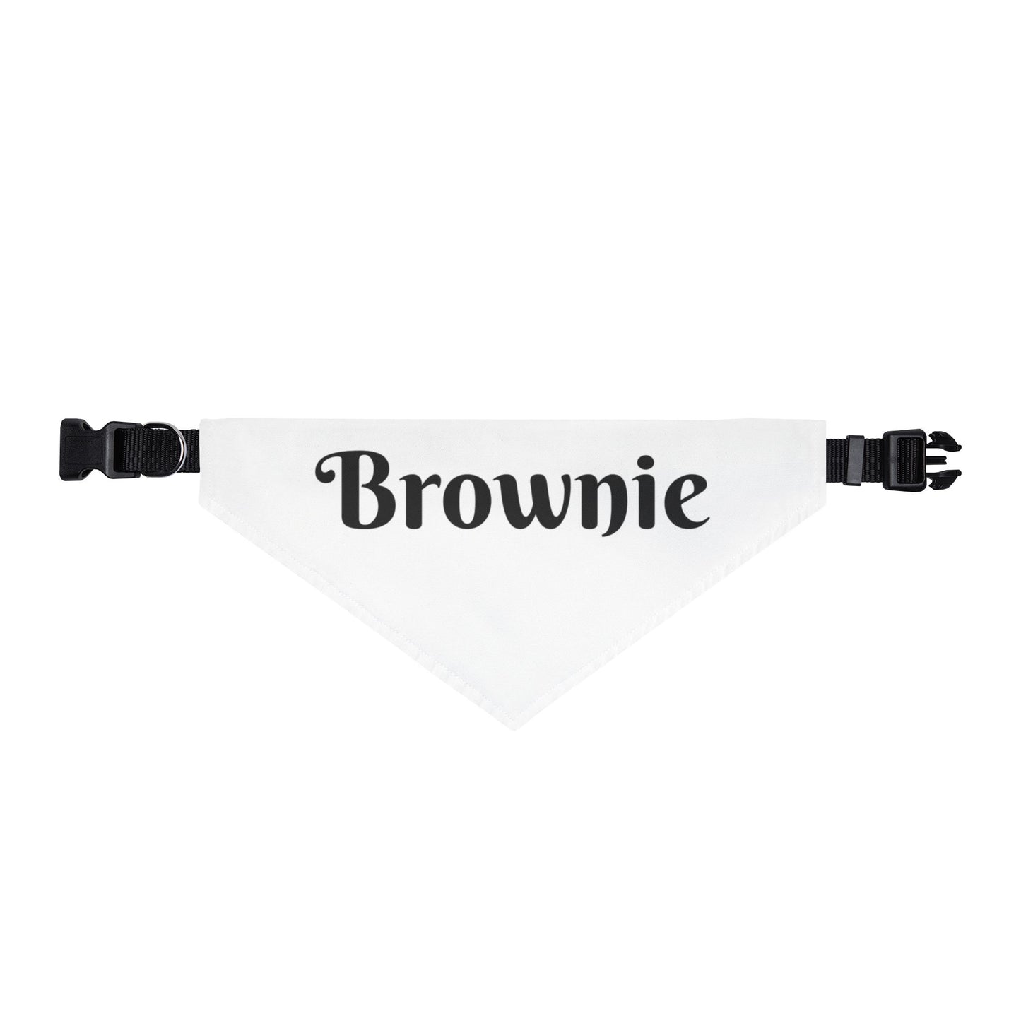 Clip-on Pet Bandana — Personalized "Brownie" Dog Collar Bandana, Lightweight Triangle Scarf for Dogs & Cats