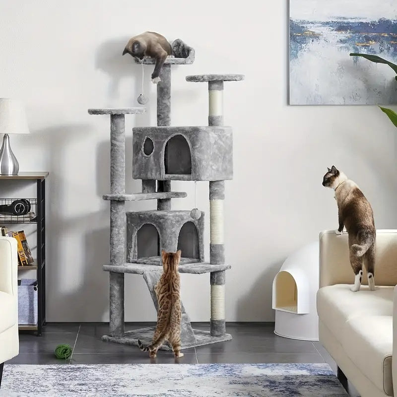 Space-Saving Cat Climbing Frame – Tall Multi-Tier Cat Tower