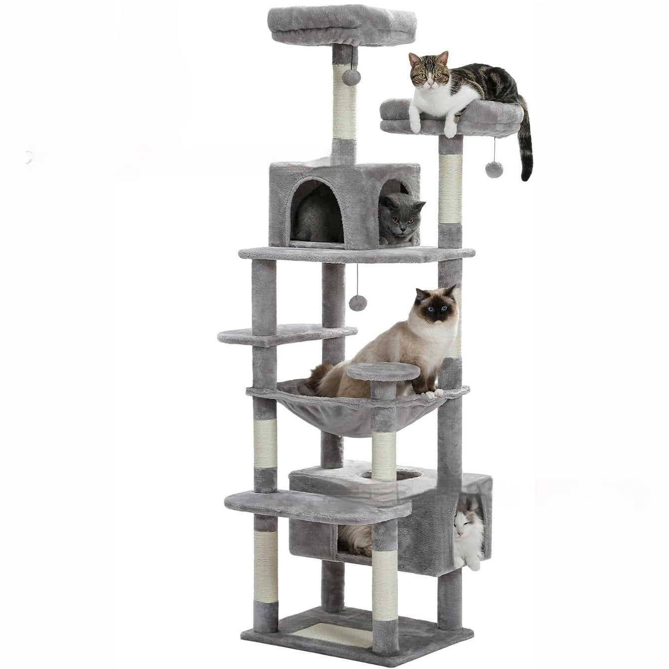 Space-Saving Cat Climbing Frame – Tall Multi-Tier Cat Tower