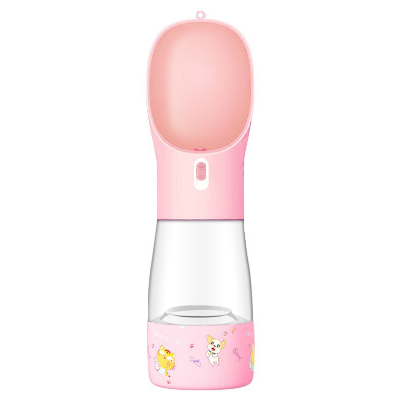 All-in-One Dog Travel Water Bottle & Food Container – Leak-Proof Portable Pet Dispenser, 458ml, Compact for Walks & Hiking