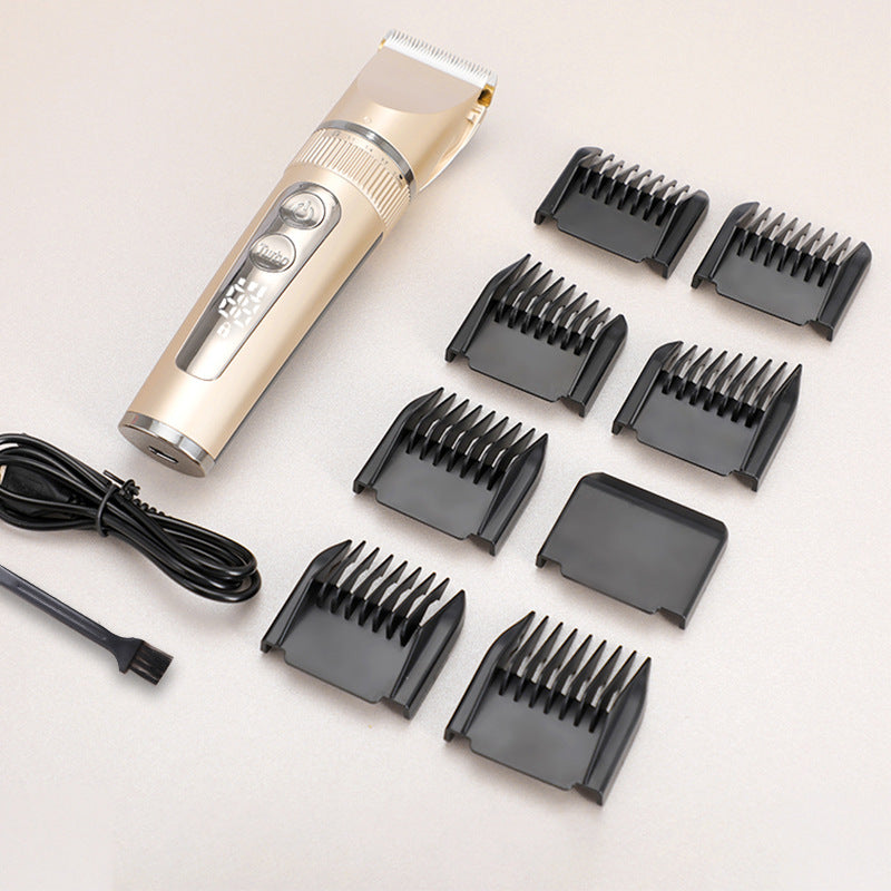 Electric Hair Clipper with LCD Display – Low Noise Pet Grooming Trimmer