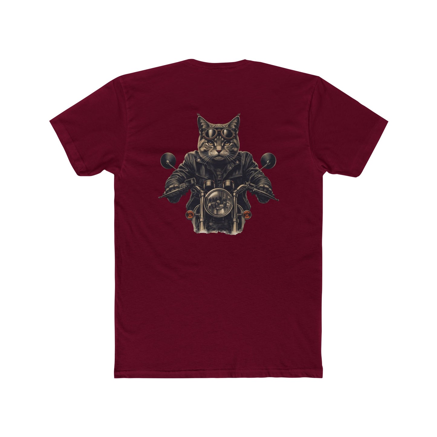 Biker Cat T‑Shirt — Motorcycle Riding Cat Graphic Tee