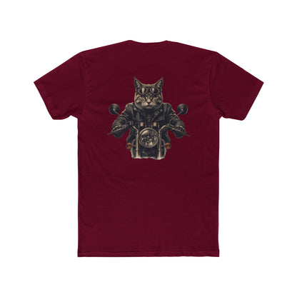 Biker Cat T‑Shirt — Motorcycle Riding Cat Graphic Tee