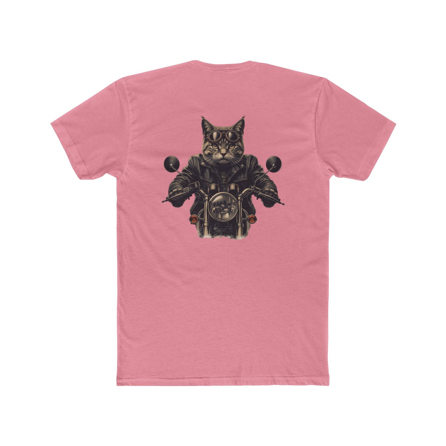 Biker Cat T‑Shirt — Motorcycle Riding Cat Graphic Tee