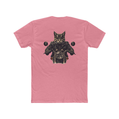 Biker Cat T‑Shirt — Motorcycle Riding Cat Graphic Tee