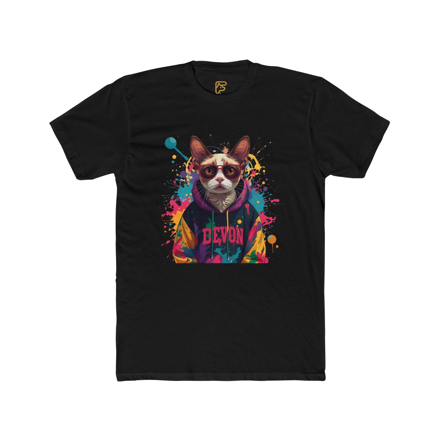 Devon Cool Cat Graphic Tee — Colorful Streetwear Cat T-Shirt