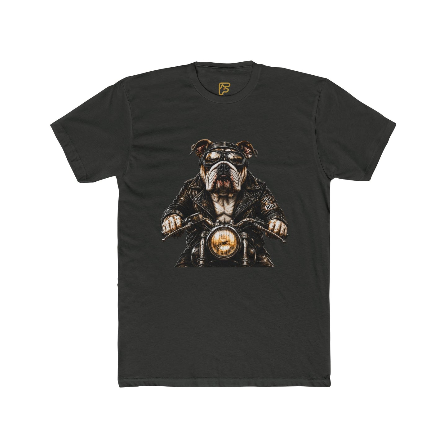 Bulldog Biker Tee — Vintage Motorcycle Dog Graphic T‑Shirt