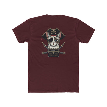 Pirate Cat Graphic Tee — Novelty Cat Pirate Skull & Crossed Cutlasses T-Shirt