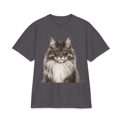 Maine Coon Portrait T‑Shirt — Realistic Cat Face Graphic Tee
