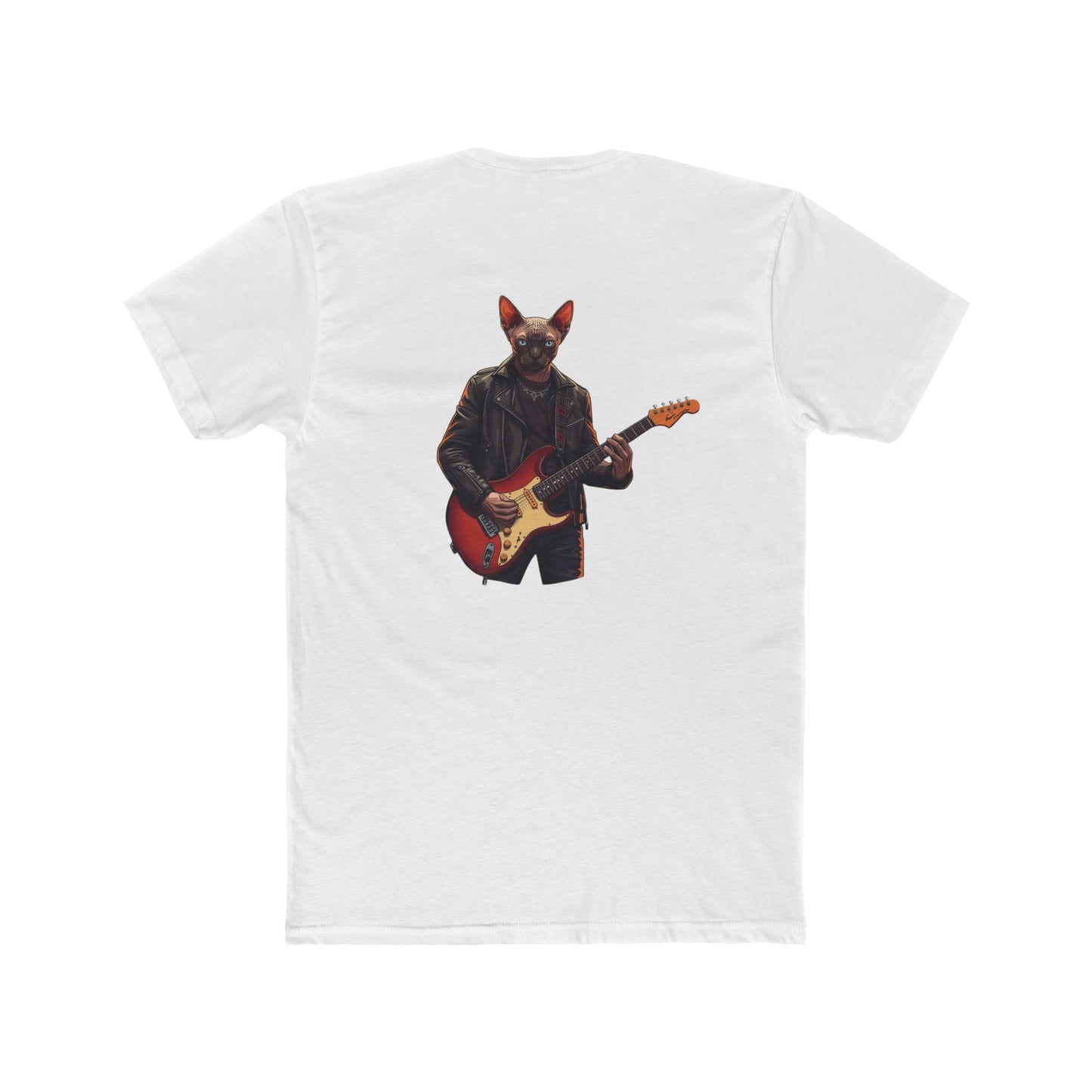 Cat Rocker T‑Shirt — Sphynx Guitar Player Graphic Tee