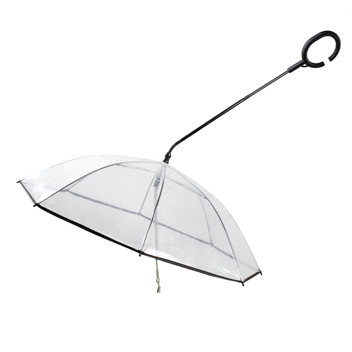 Transparent Adjustable Pet Umbrella – C-Type Handle Dog Rain Protection with Retractable Rod (70cm Diameter)