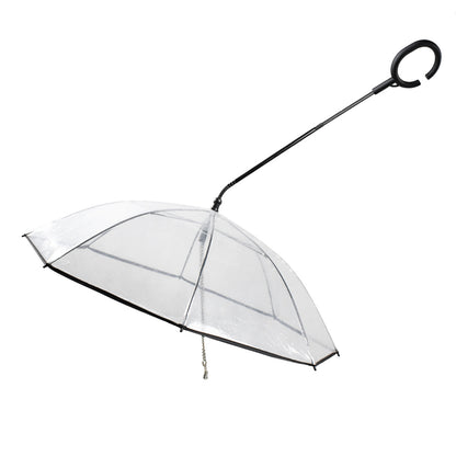 Transparent Adjustable Pet Umbrella – C-Type Handle Dog Rain Protection with Retractable Rod (70cm Diameter)