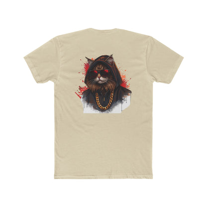 Cat Portrait Tee — Urban Streetwear Cat with Gold Chain Graphic T-Shirt