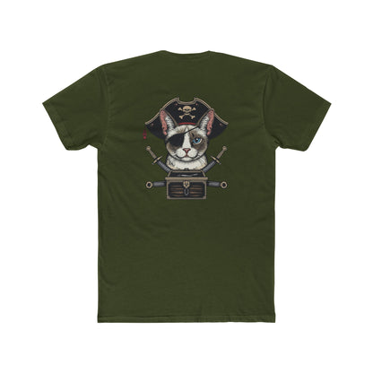 Pirate Cat Graphic Tee — Novelty Cat Pirate Skull & Crossed Cutlasses T-Shirt