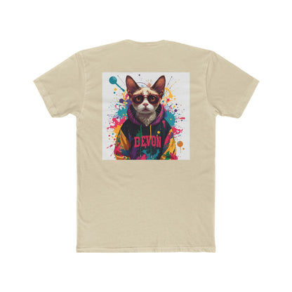 Cat Portrait Tee — Colorful Streetwear Cat Graphic Shirt (Back Print)