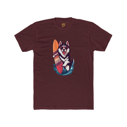 Surfing Husky Graphic Tee — Cute Dog Surfboard T-Shirt