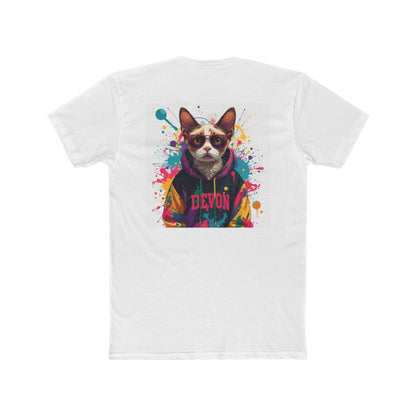 Cat Portrait Tee — Colorful Streetwear Cat Graphic Shirt (Back Print)