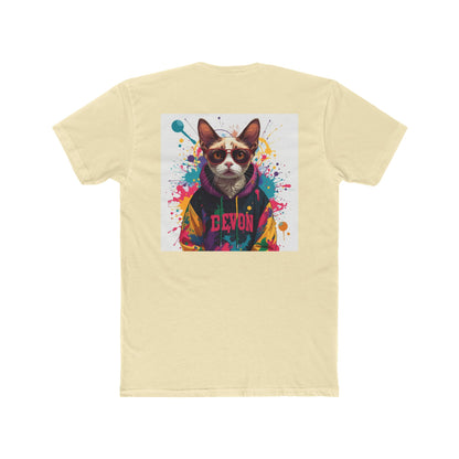 Cat Portrait Tee — Colorful Streetwear Cat Graphic Shirt (Back Print)