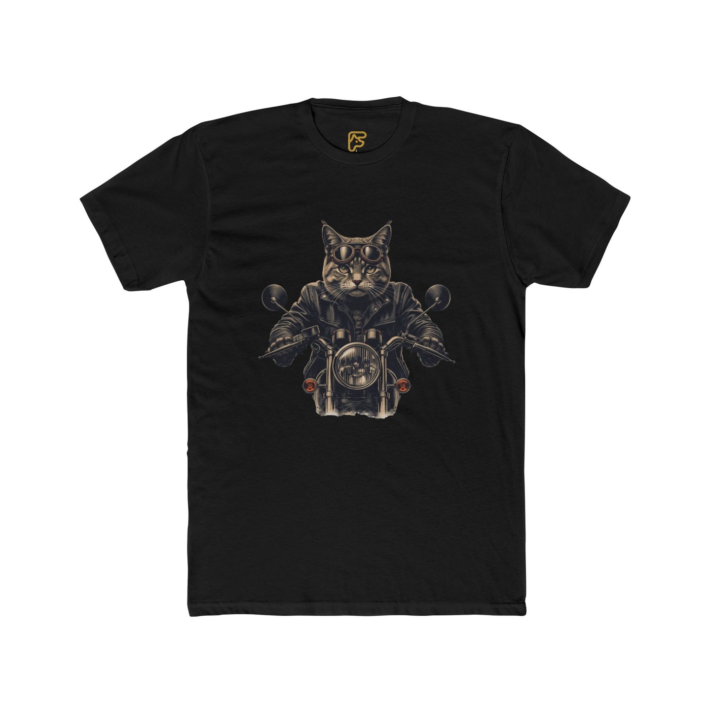 Cat Biker T-Shirt — Motorcycle Cat Rider Graphic Tee