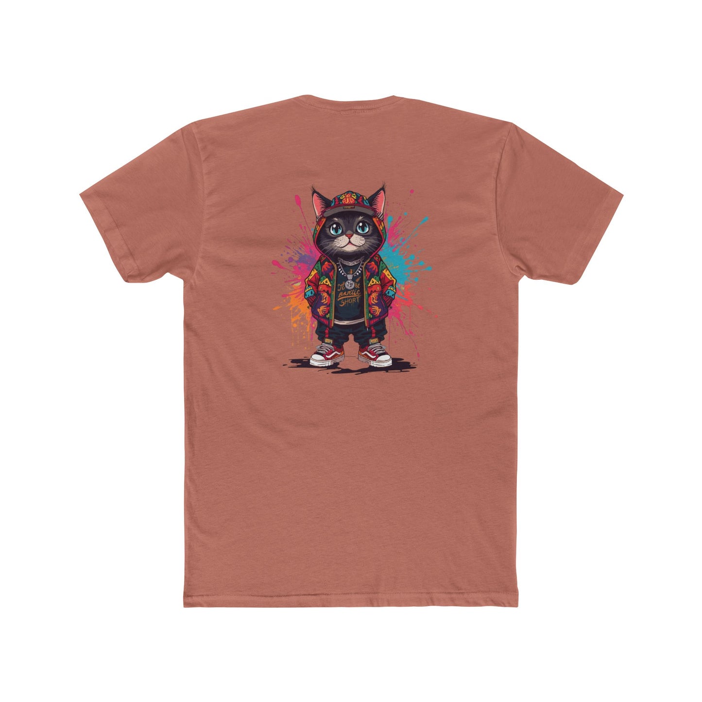 Cat Streetwear Tee — Colorful Urban Cat Graphic T-Shirt