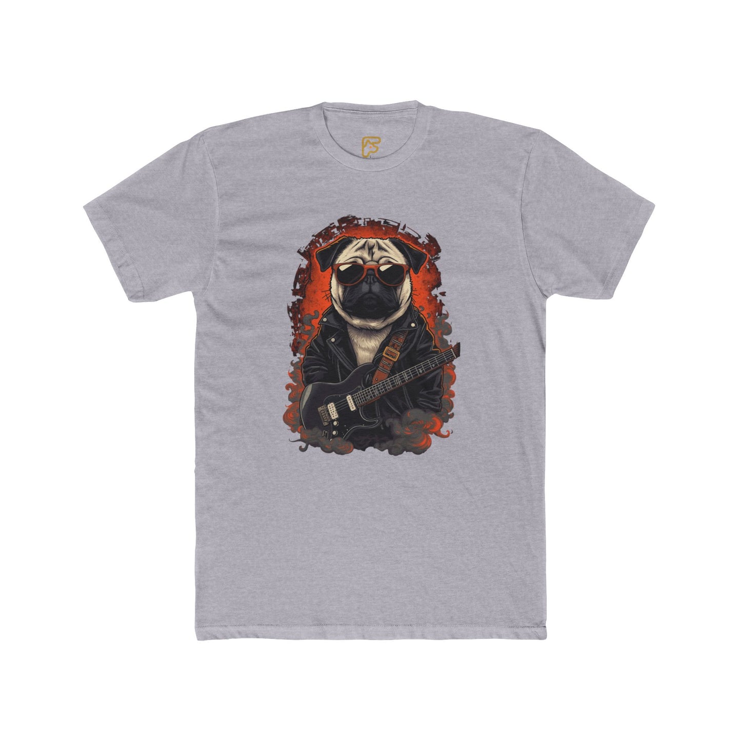Pug Rocker Graphic Tee — Guitar-Playing Pug Band Shirt