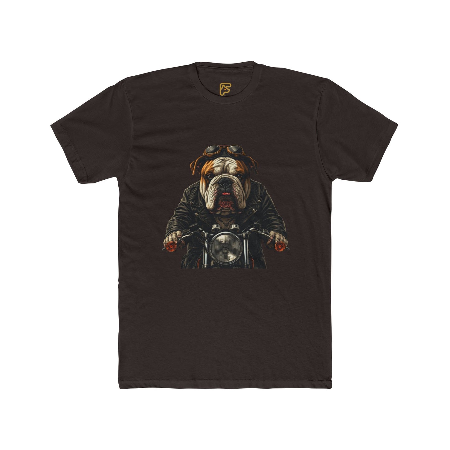 Bulldog Biker T‑Shirt — Motorcycle Dog Graphic Tee