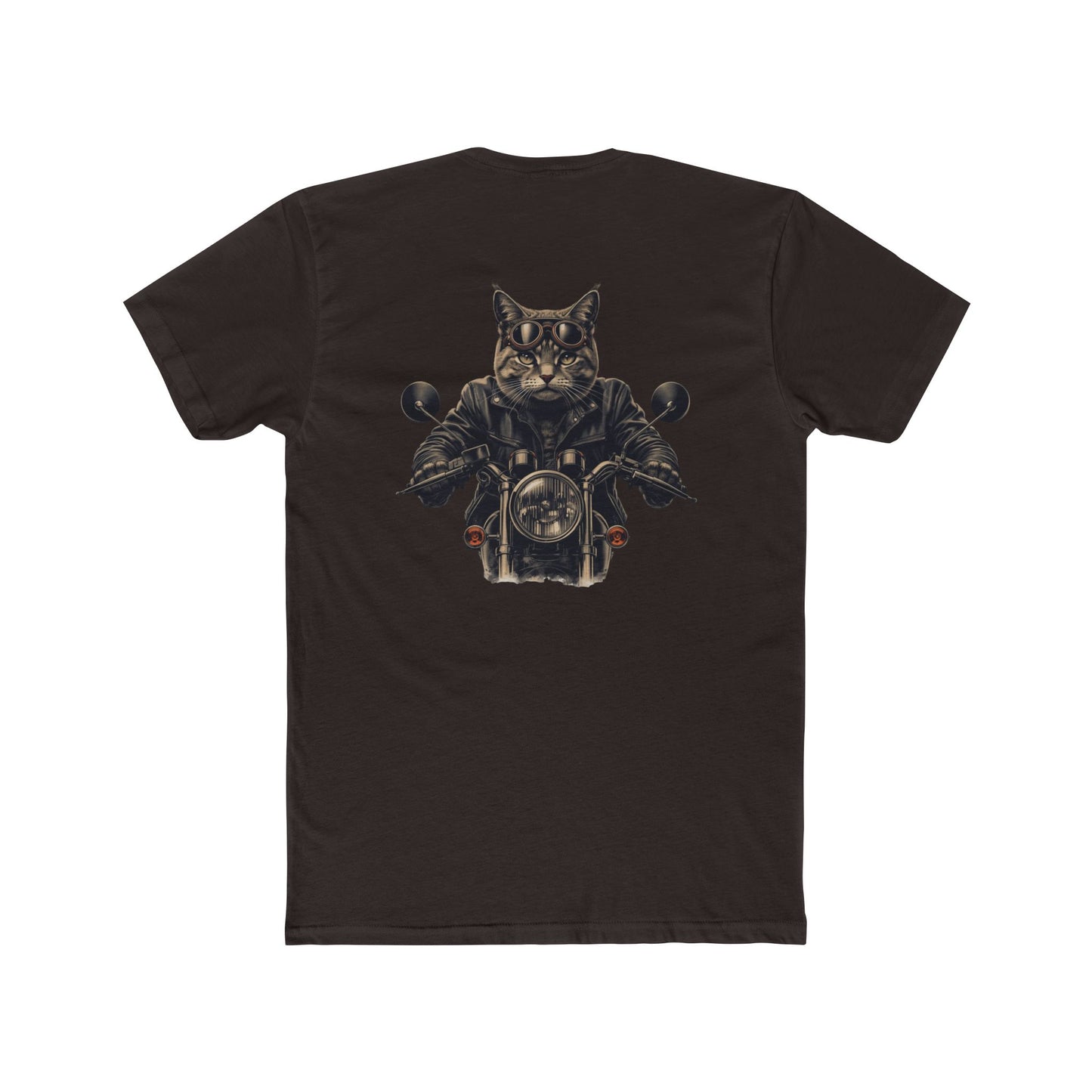 Biker Cat T‑Shirt — Motorcycle Riding Cat Graphic Tee