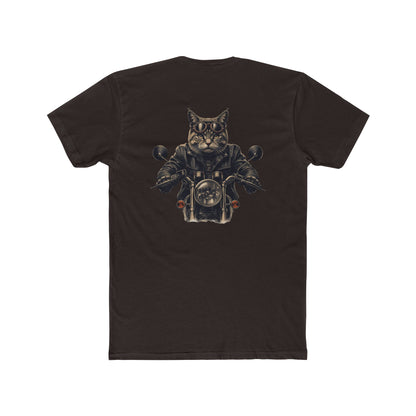 Biker Cat T‑Shirt — Motorcycle Riding Cat Graphic Tee