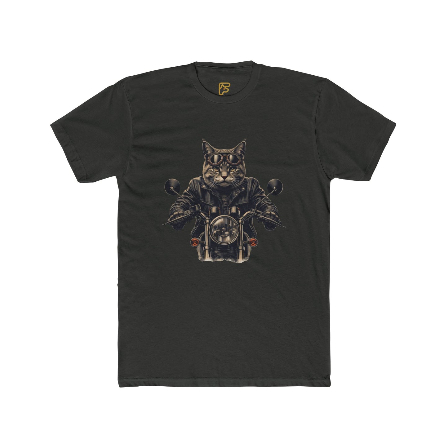 Cat Biker T-Shirt — Motorcycle Cat Rider Graphic Tee