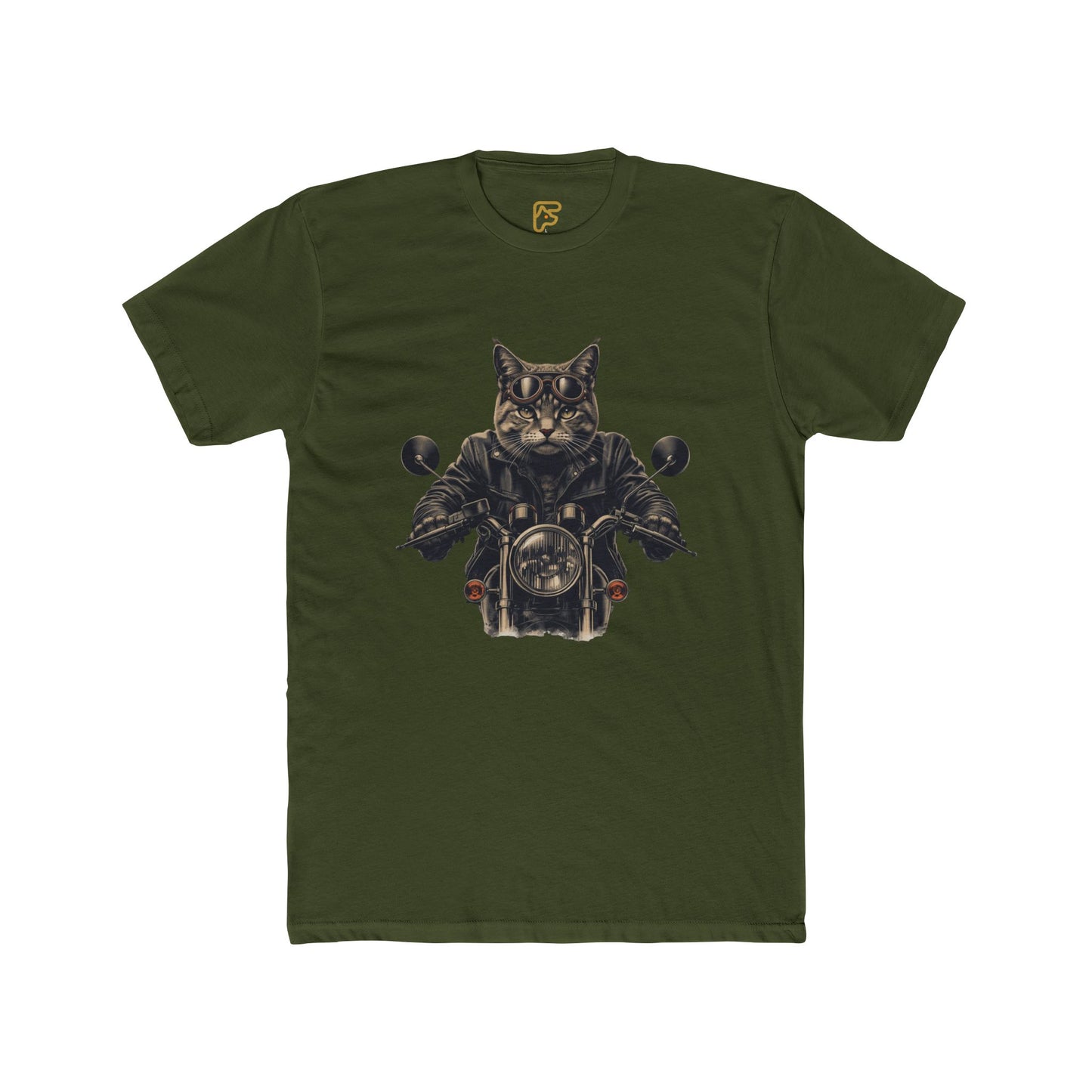 Cat Biker T-Shirt — Motorcycle Cat Rider Graphic Tee