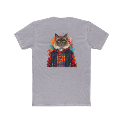 Purr Gang Cat Tee — Graphic Cat Portrait Crewneck Tee