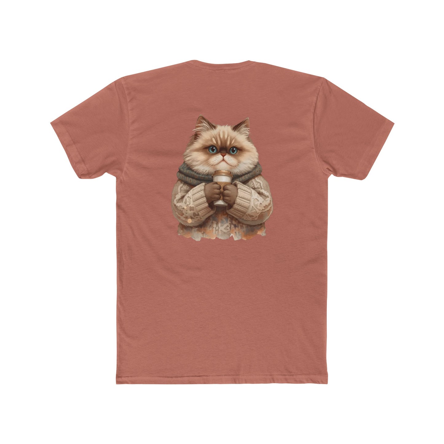 Cozy Cat Crew Tee — Cute Sweater Cat Graphic T-Shirt