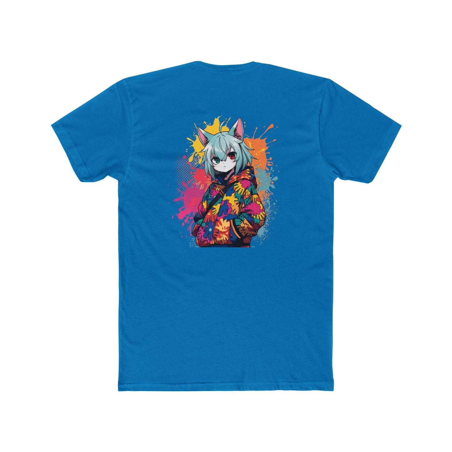 Anime Cat Girl Tee — Colorful Streetwear Graphic T-Shirt