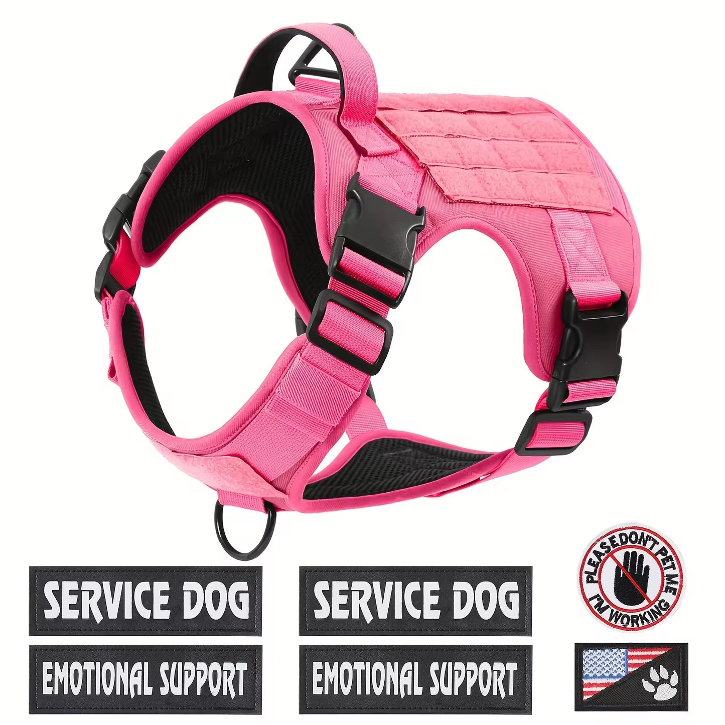 Adjustable Reflective Tactical Dog Harness – Heavy-Duty Service & Training Vest