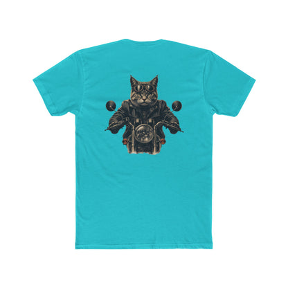 Biker Cat T‑Shirt — Motorcycle Riding Cat Graphic Tee