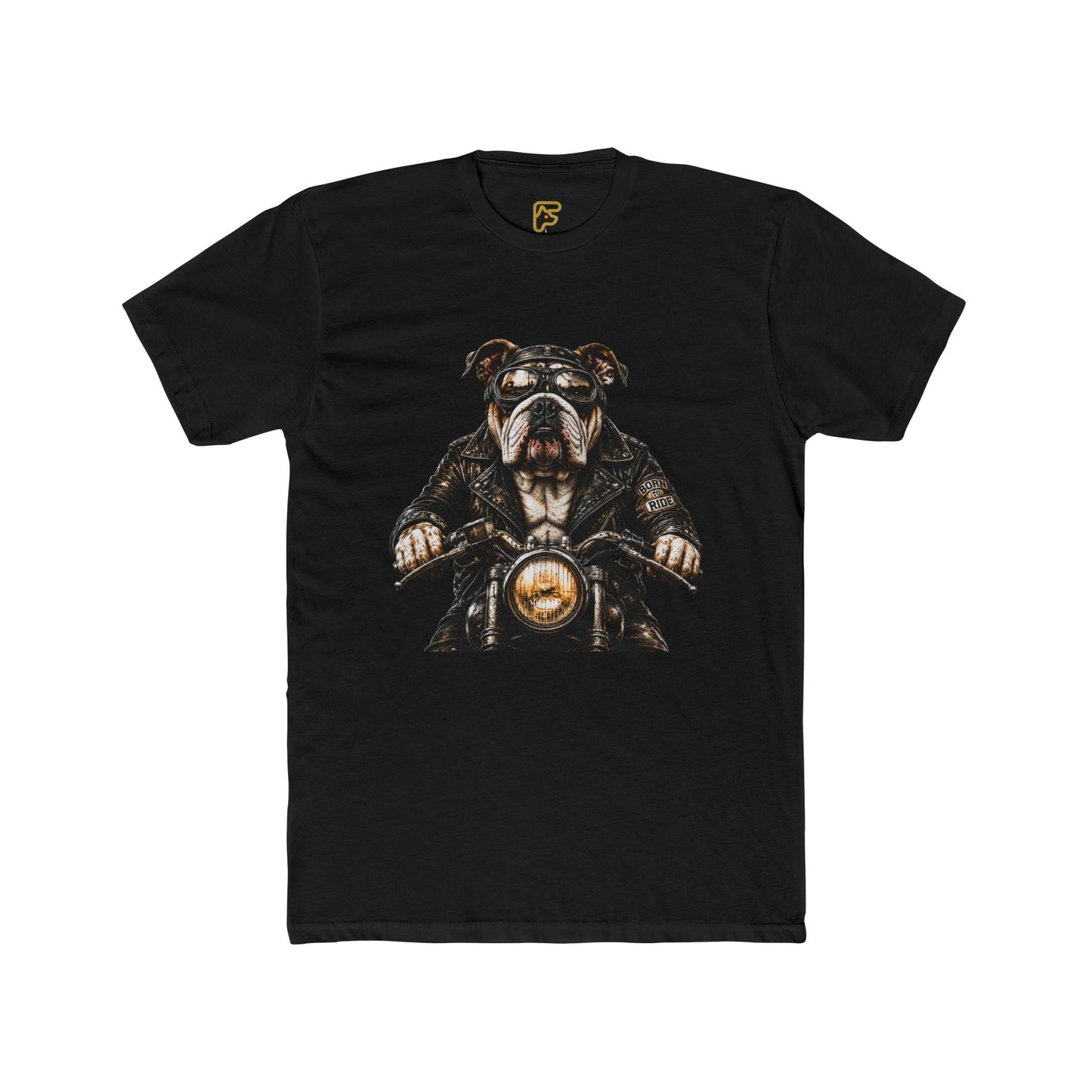 Bulldog Biker Tee — Vintage Motorcycle Dog Graphic T‑Shirt