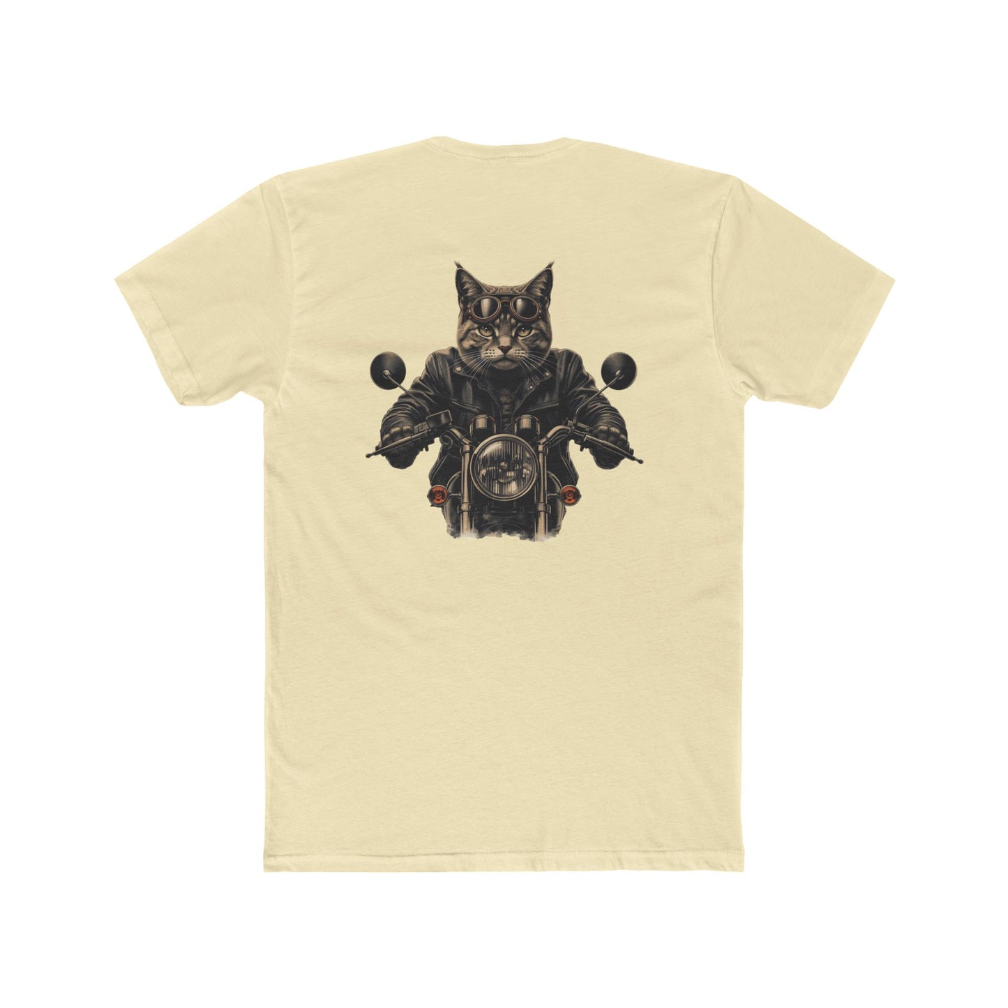 Biker Cat T‑Shirt — Motorcycle Riding Cat Graphic Tee