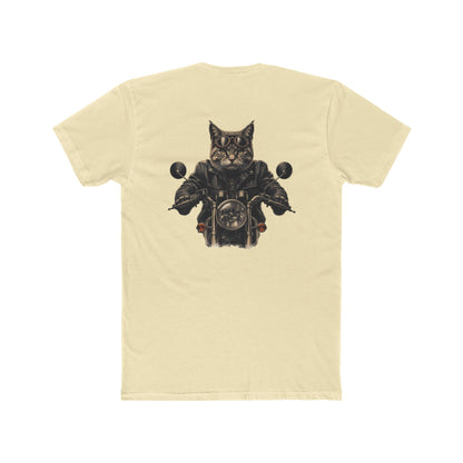 Biker Cat T‑Shirt — Motorcycle Riding Cat Graphic Tee
