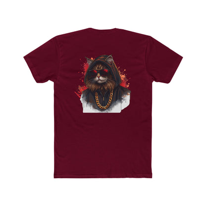 Cat Portrait Tee — Urban Streetwear Cat with Gold Chain Graphic T-Shirt