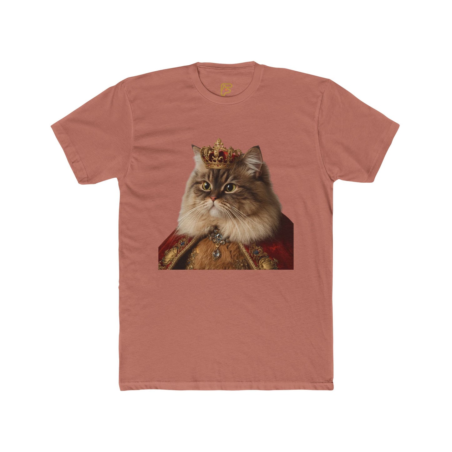 Royal Cat Portrait Tee — Vintage Crowned Kitty Graphic T-Shirt