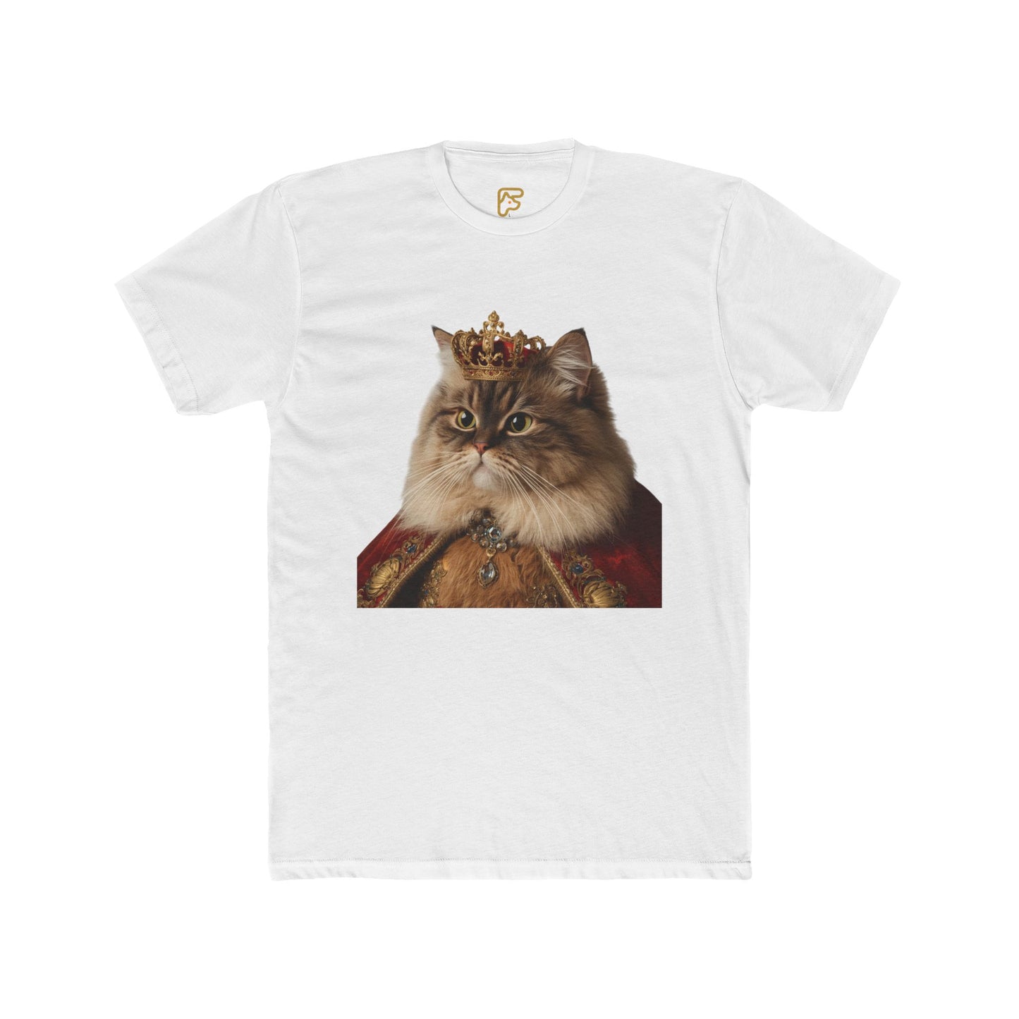 Royal Cat Portrait Tee — Vintage Crowned Kitty Graphic T-Shirt