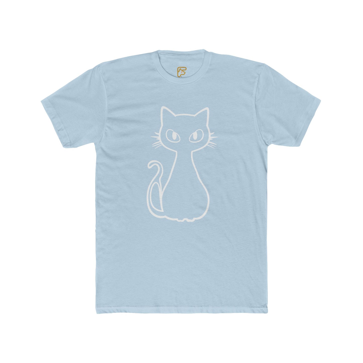 Minimal Outline Cat T-Shirt — Cute Line Art Kitty Tee