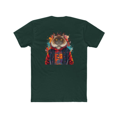 Cat Portrait Tee — Colorful Hoodie Cat Graphic Crewneck