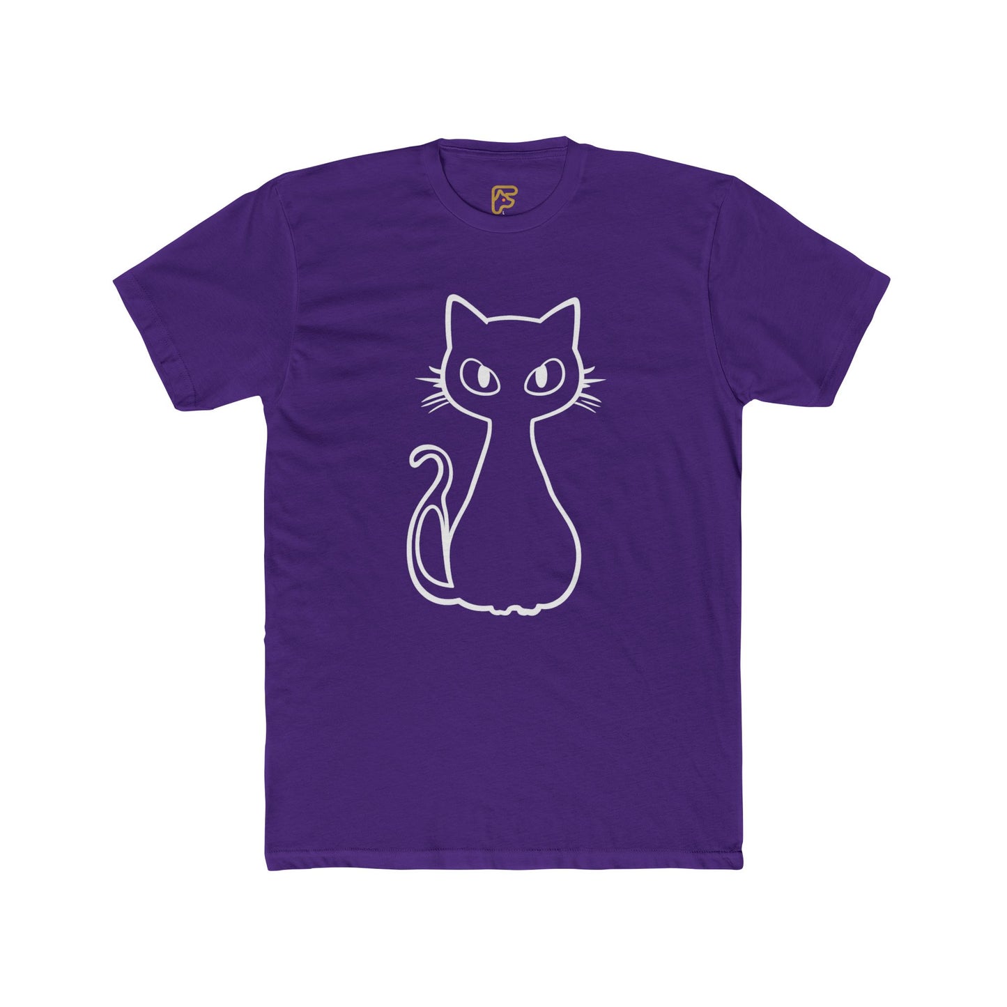 Minimal Outline Cat T-Shirt — Cute Line Art Kitty Tee