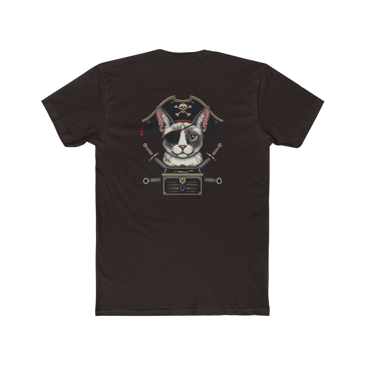 Pirate Cat Graphic Tee — Novelty Cat Pirate Skull & Crossed Cutlasses T-Shirt