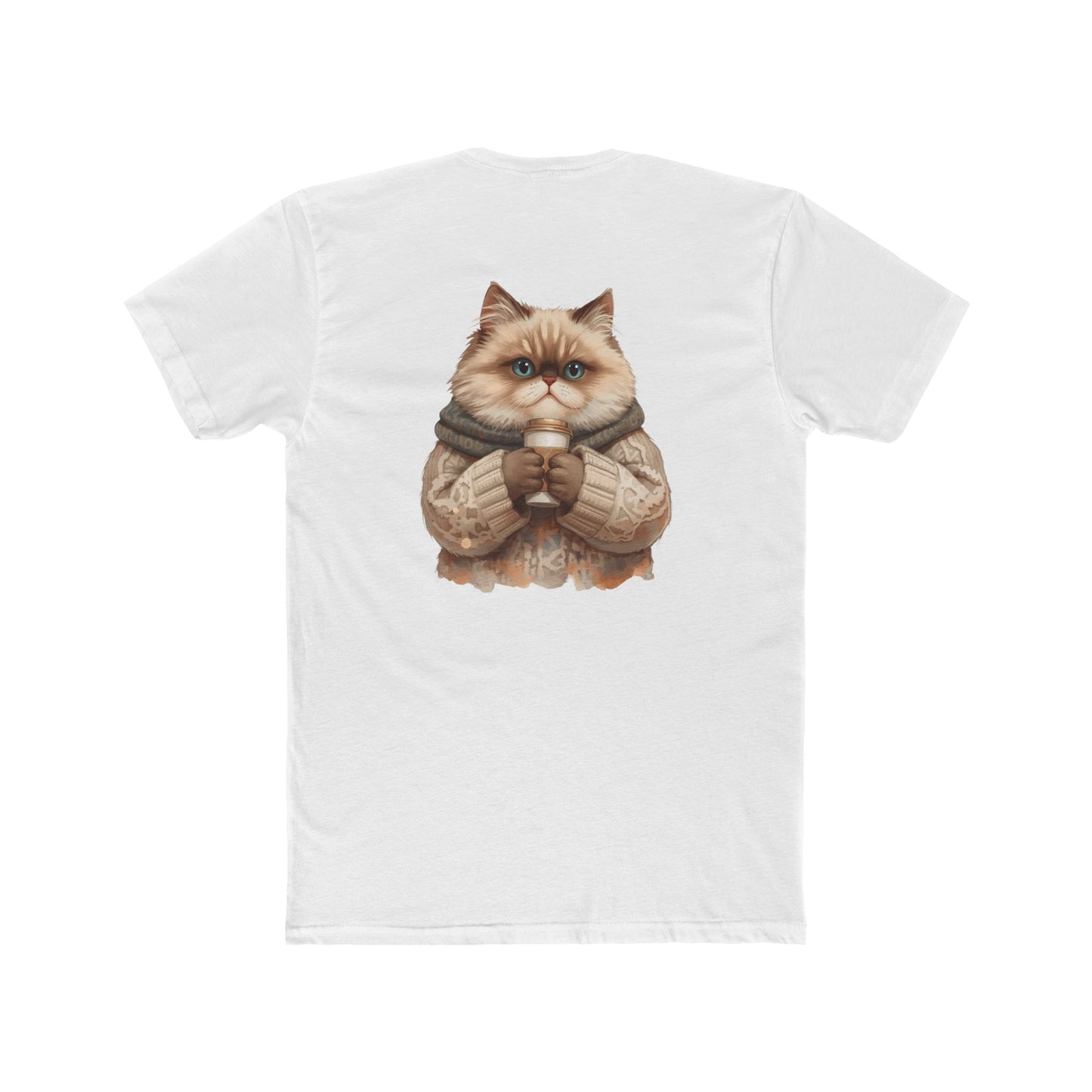 Cozy Cat Crew Tee — Cute Sweater Cat Graphic T-Shirt