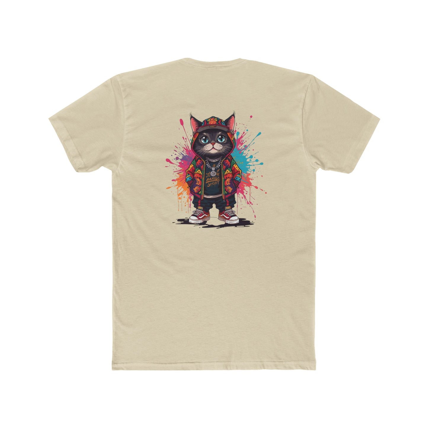Cat Streetwear Tee — Colorful Urban Cat Graphic T-Shirt