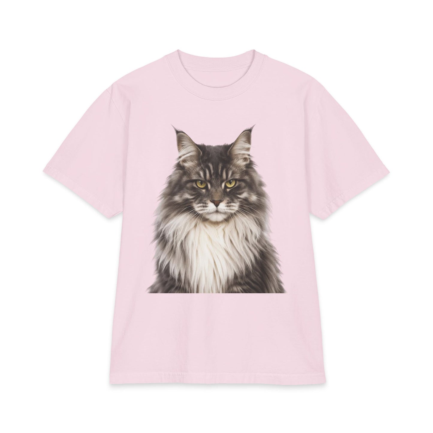 Maine Coon Portrait T‑Shirt — Realistic Cat Face Graphic Tee