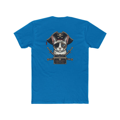 Pirate Cat Graphic Tee — Novelty Cat Pirate Skull & Crossed Cutlasses T-Shirt