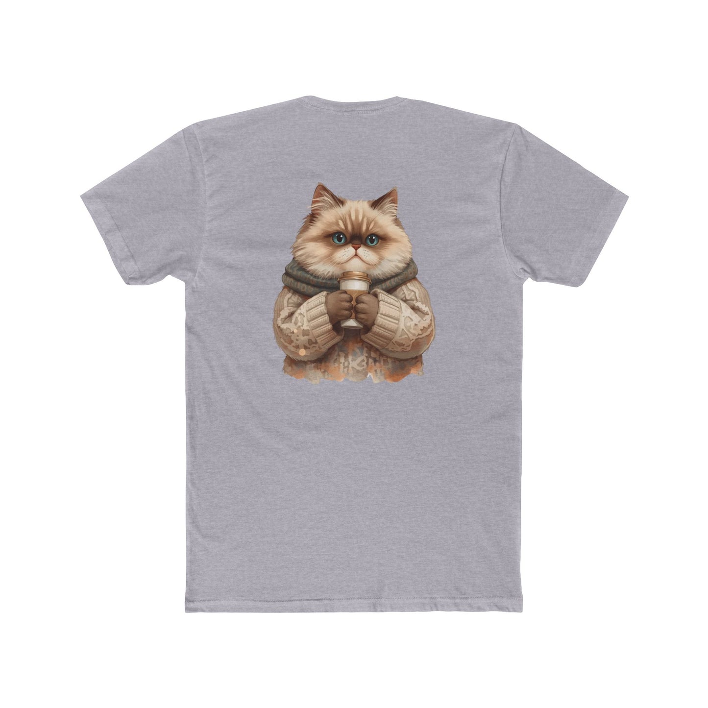 Cozy Cat Crew Tee — Cute Sweater Cat Graphic T-Shirt